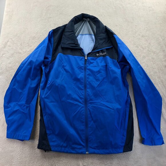 Columbia Mens Jacket Large Blue & Black Lightweight Nylon - Picture 10 of 10